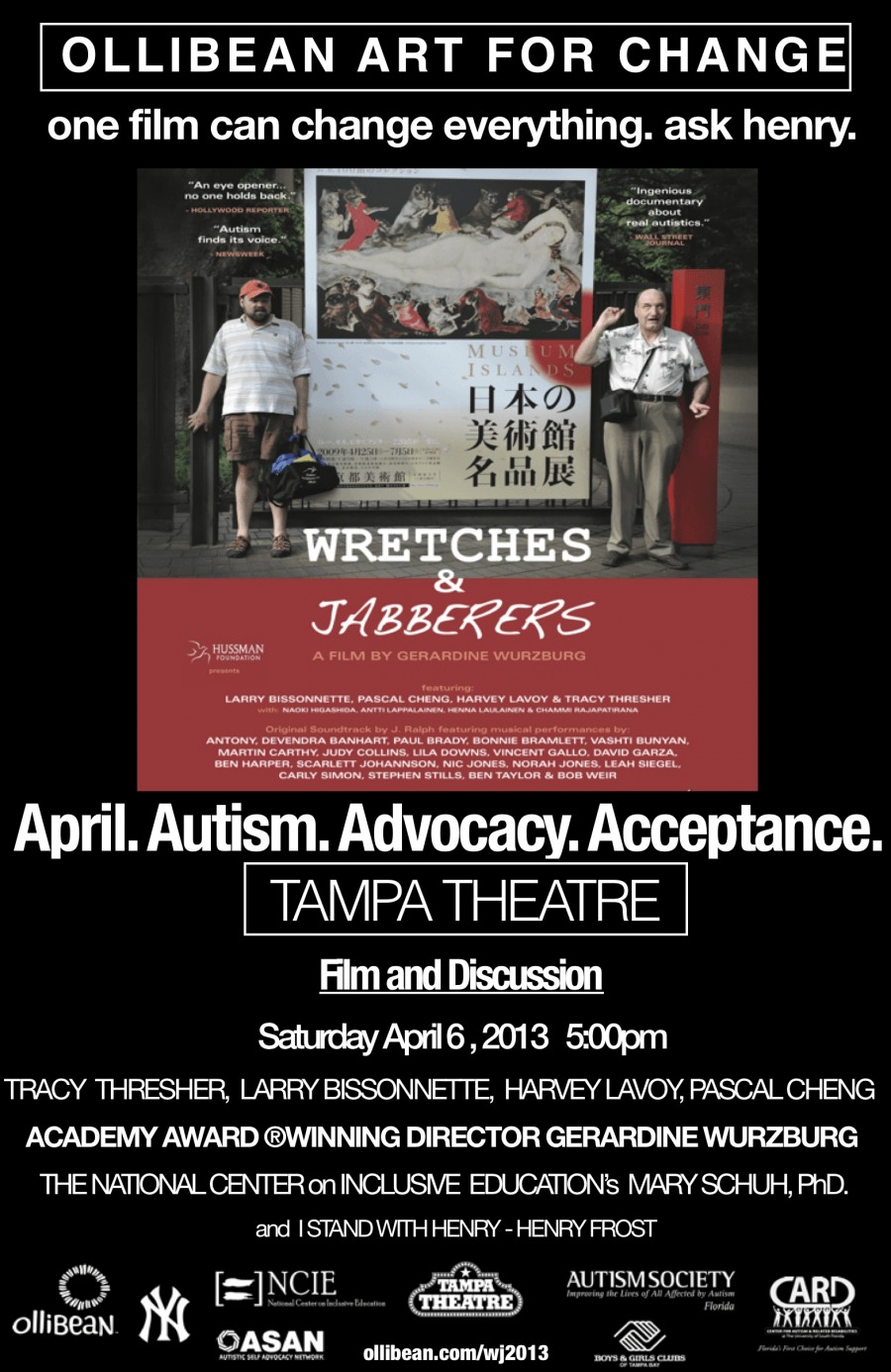Ollibean Art for Change Tampa Theatre April 6