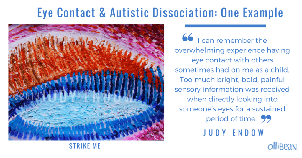Eye Contact and Autistic Dissociation One Example Photo of Judy Endow's art 