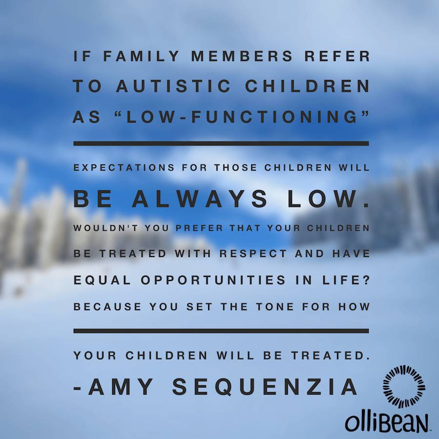 If family members refer to autistic children as “low-functioning”, expectations for those children will be always low. Amy Sequenzia on Ollibean